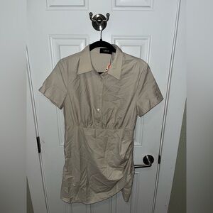 Cream short sleeve dress